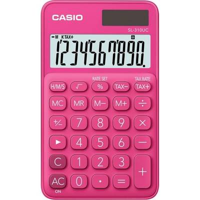 Casio SL-310UC-RD - Pocket - Basisrekenmachine - 10 cijfers - 1 regels - Batterij/Zonne-energie - Rood