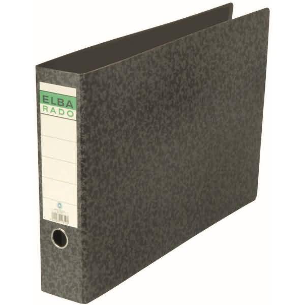 ELBA Ordner rado - DIN A3 quer, Rückenbreite: 80 mm, schwarz aus Hartpappe, mit Deckblatt und Griffloch (11319)-0