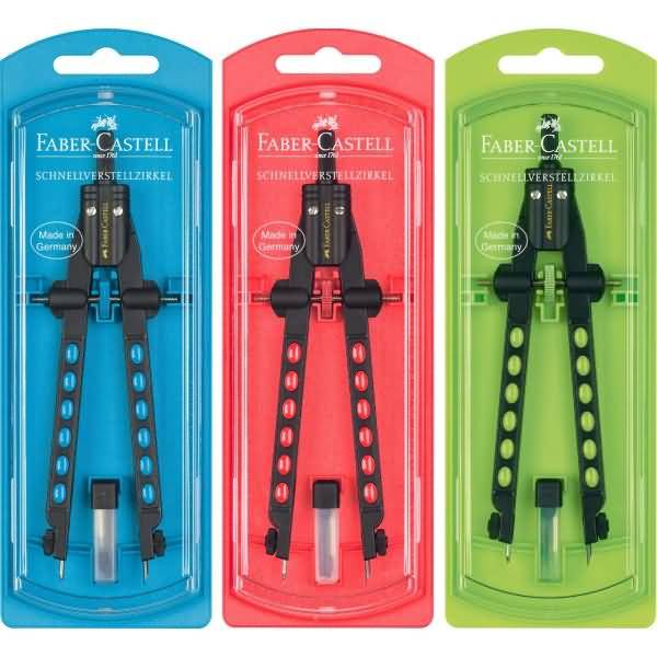 FABER-CASTELL Snelverstelbaar Kompas. Fabrieks-Neon-0