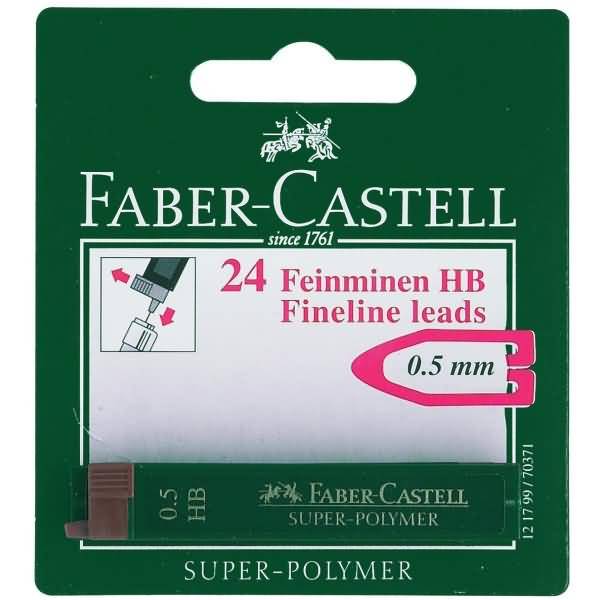 FABER-CASTELL fijne potloodstift superpolymeer 0,5 mm HB 2x BK-0