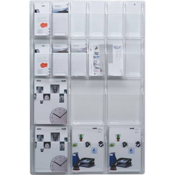 helit Wandprospekthalter transparent DIN A4, 1/3 DIN A4 (H6259602)-0