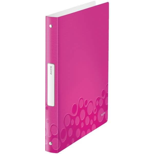 Ringband Leitz WOW A4 4-rings O-mech 25mm PP roze-0