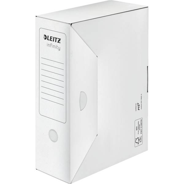 LEITZ Infinity Archiefdoos, Wit, Zuurvrij, 100 mm voor DIN A4+, 10 Stuks-0