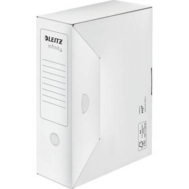 LEITZ Infinity Archiefdoos, Wit, Zuurvrij, 100 mm voor DIN A4+, 10 Stuks
