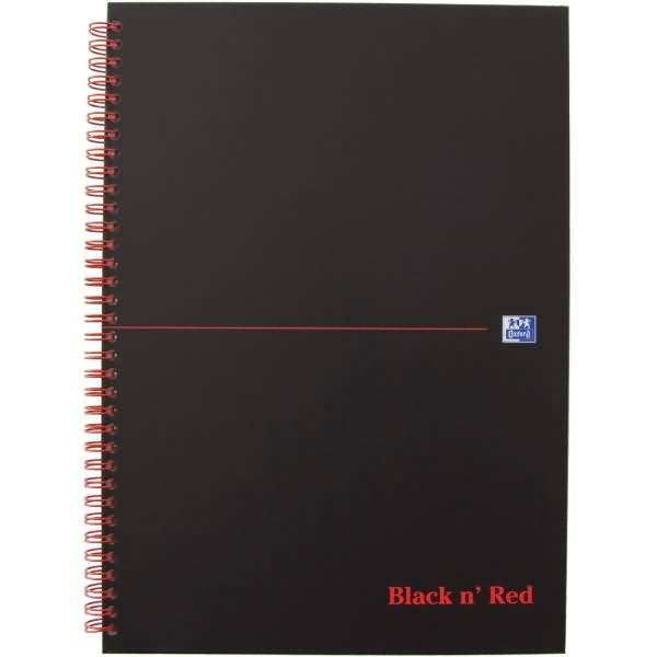 Oxford Black n' Red Spiralbuch, DIN A4, liniert, Karton-0