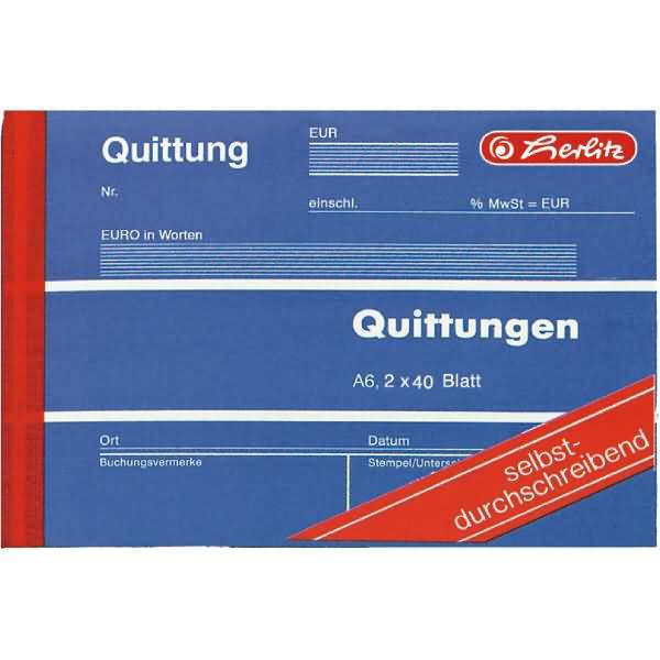 Herlitz bonnenblok 2x40 vel A6 zelfkopiërend-0