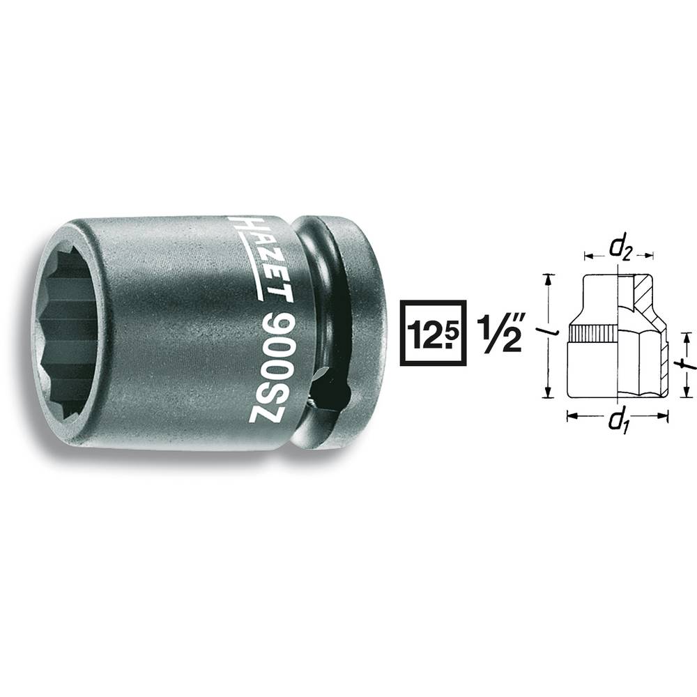 Hazet HAZET 900SZ-12 Dop (zeskant) Kracht-dopsleutelinzet 12 mm 1/2 (12.5 mm)
