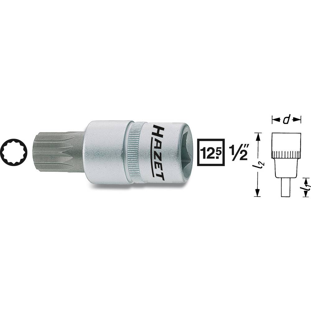 Hazet HAZET 990-16 Veeltand (XZN) Dopsleutel-bitinzet 16 mm 1/2 (12.5 mm)