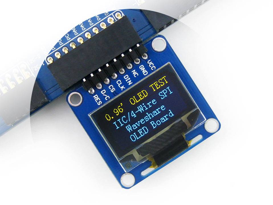 WAVESHARE WSH-9085 Display: OLED; 0,96"; 128x64; 33,5x33mm; geel-blauw; PIN: 8; 160° - 1 stuk-3