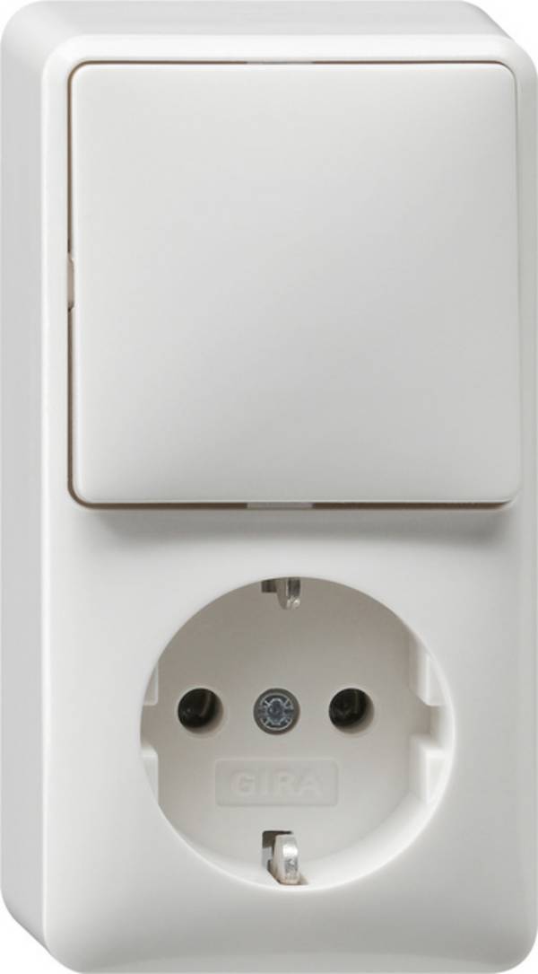 Combinatie wisselschakelaar + WCD RA opbouw zuiver wit