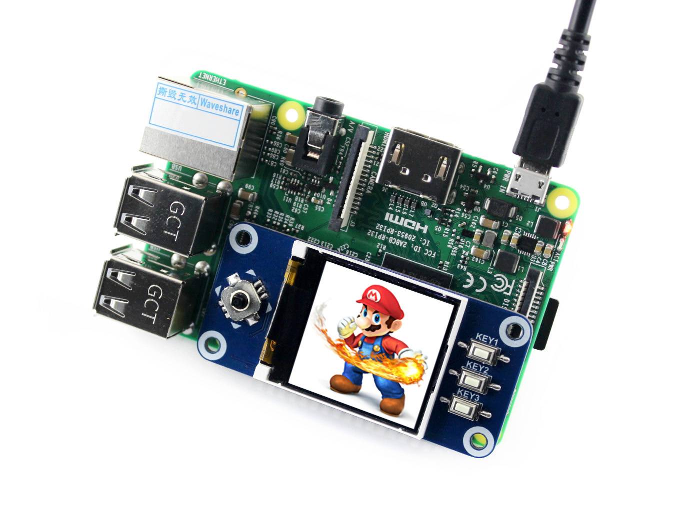 WAVESHARE WSH-13891 Display: TFT; 1,44"; 128x128; Achtergrondver: LED; 65x30,2mm; RGB - 1 stuk-3