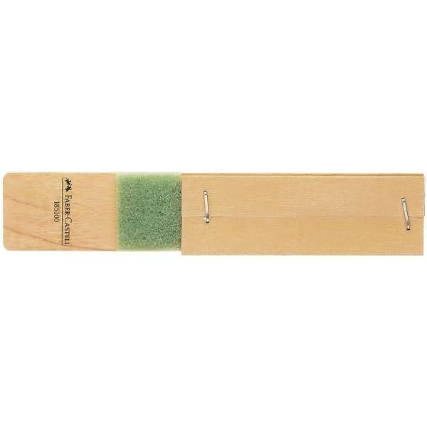 Faber-Castell 185100 puntenslijper, handmatige puntenslijper, groen, hout-0