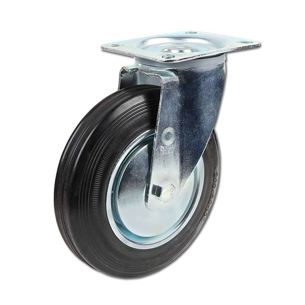 BS Rollen Zwenkwiel 100Mm Rubber Zwart