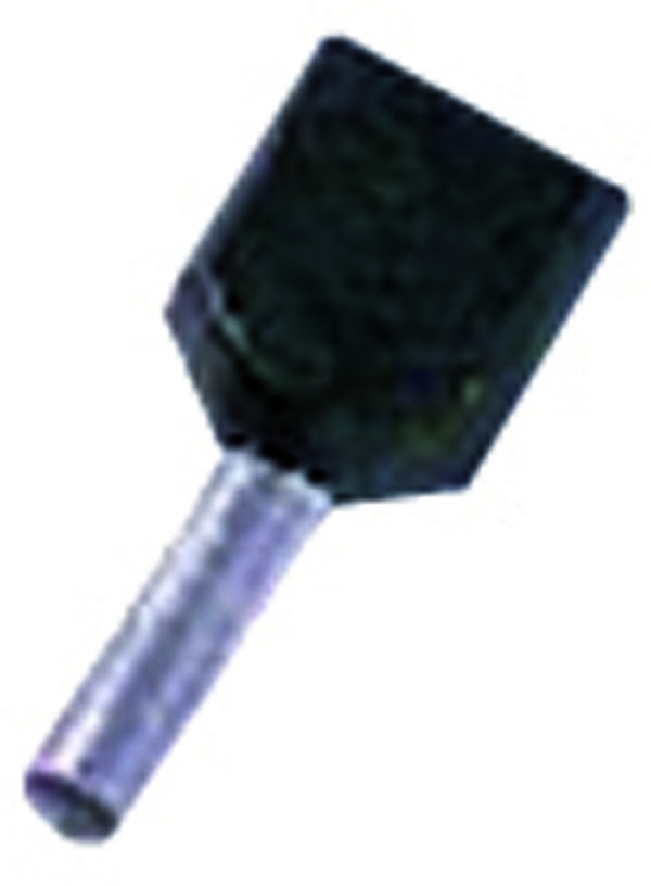 Intercable deels geïsoleerde tweeling adereindhuls 2x1,5mm² hulslengte 12mm zwart Zak100st-0