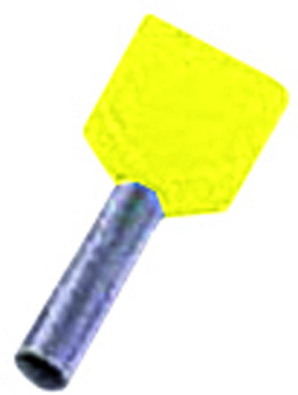 Intercable deels geïsoleerde tweeling adereindhuls 2x6mm² hulslengte 14mm geel Zak100st-0