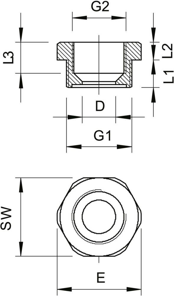OBO BETTERMANN OBO-2030616 Schroefdraadverloop voor kabelwartels; Schroefdr: metriek; M12 - 1 stuk-1