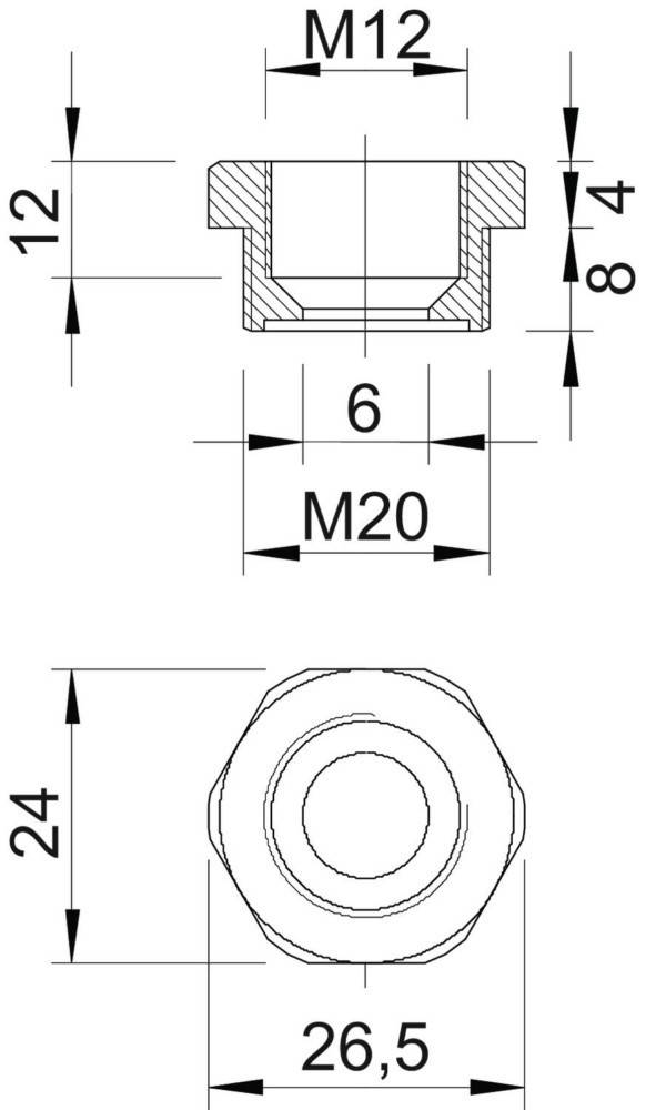 OBO BETTERMANN OBO-2030616 Schroefdraadverloop voor kabelwartels; Schroefdr: metriek; M12 - 1 stuk-3