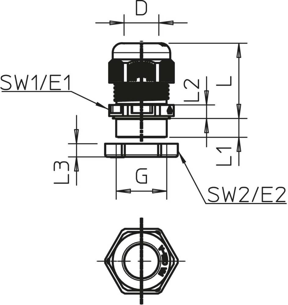 OBO BETTERMANN OBO-2022764 Pakkingbus; M16; 1,5; IP68; polyamide; lichtgrijs; V-TEC VM - 1 stuk-1