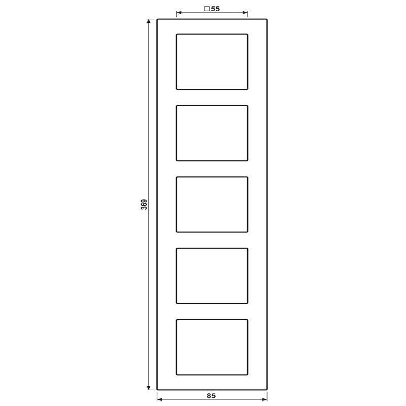 Afdekraam 5-voudig A550 mat antraciet - mat/antraciet-1