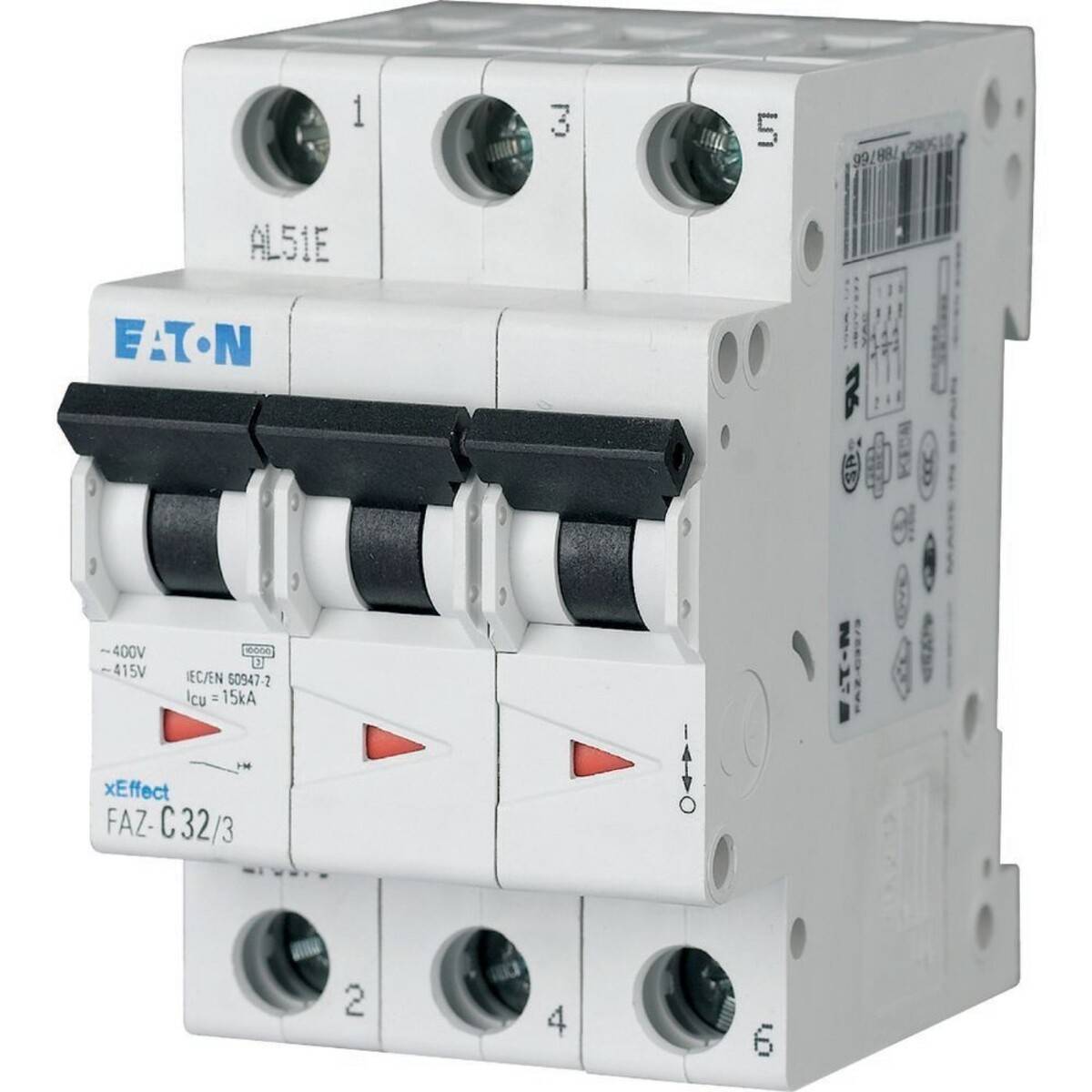 EATON ELECTRIC FAZ-B6/3 Installatieautomaat; 230/400VAC; Inom: 6A; Polen: 3; op DIN-rail - 1 stuk-3