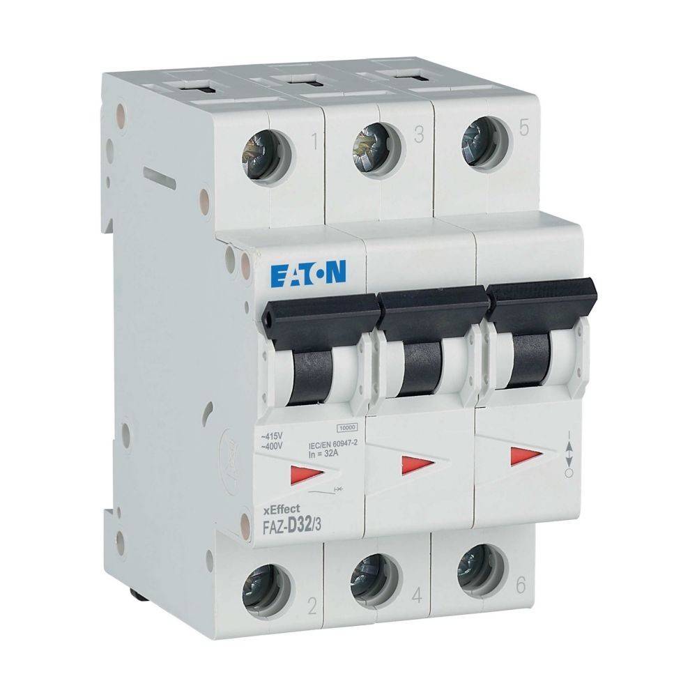 EATON ELECTRIC FAZ-D32/3 Installatieautomaat; 230/400VAC; Inom: 32A; Polen: 3; op DIN-rail - 1 stuk-2