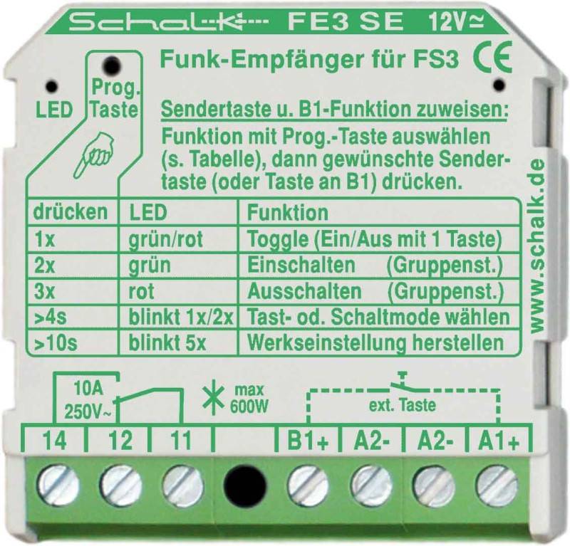 Schalk Funk-Empfängerschalter UP FE3 SE (12V UC)-0