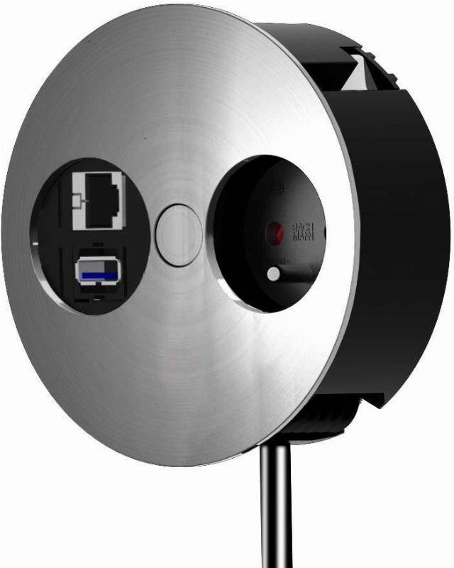 Bachmann 931.006 Stopcontact (onderbouw) Met USB, Aanraakbeveiliging, Met Cat6-bus IP20 Chroom