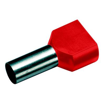 Cimco 18 2466 Dubbele adereindhulzen 1 mm² Deels geïsoleerd Rood 100 stuk(s) 