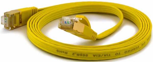 Wantec patchkabel FTP CAT6 q=1,6x6,5mm 0,10m geel