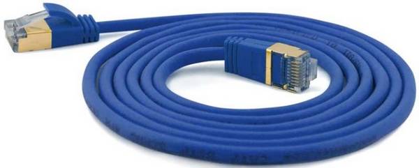 Wantec patchkabel SSTP CAT7 Ste. CAT6a d=4mm 0,25m blauw