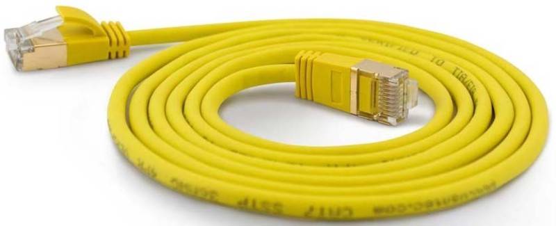 Wantec patchkabel SSTP CAT7 Ste. CAT6a d=4mm 2,00m geel-0
