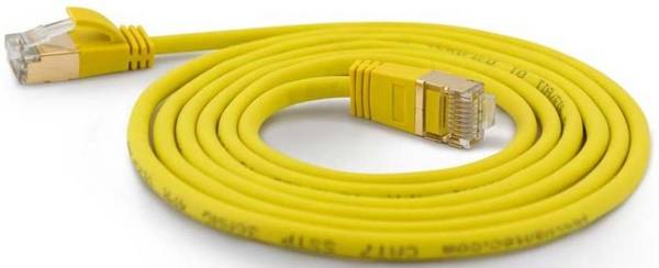 Wantec patchkabel SSTP CAT7 Ste. CAT6a d=4mm 1,50m geel