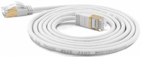 Wantec patchkabel SSTP CAT7 Ste. CAT6a d=4mm 0,10m wit