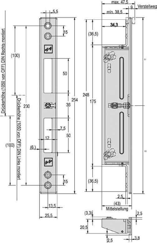 Assa Abloy effeff Flachschließblech 809HZV----35-0