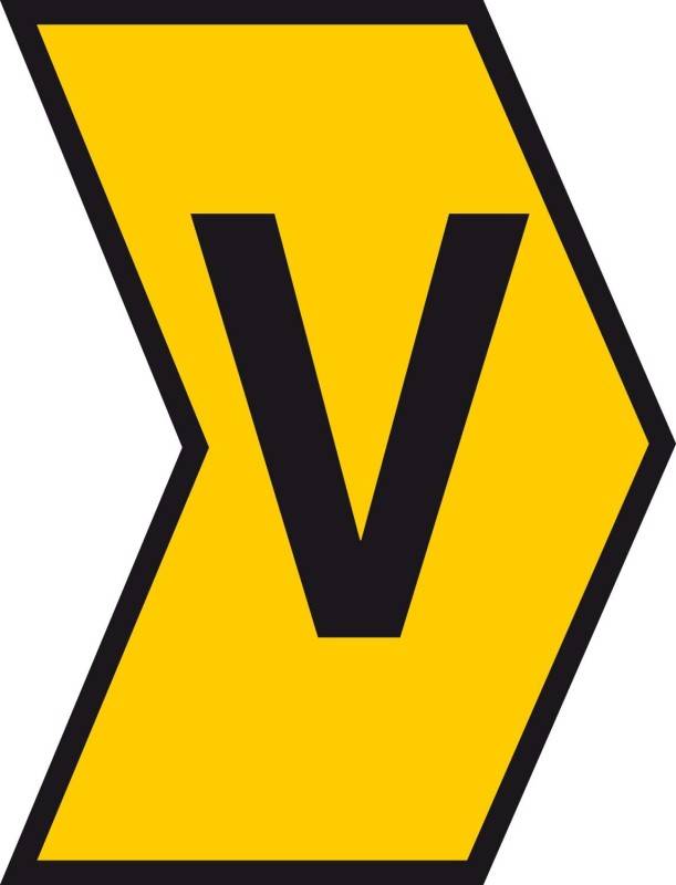 HELLERMANNTYTON HGDC2-5V-PVC-YE Markeringen; Aanduiding: V; 2÷5mm; PVC; geel; -65÷105°C; doorsteek - 1000 stuks-0