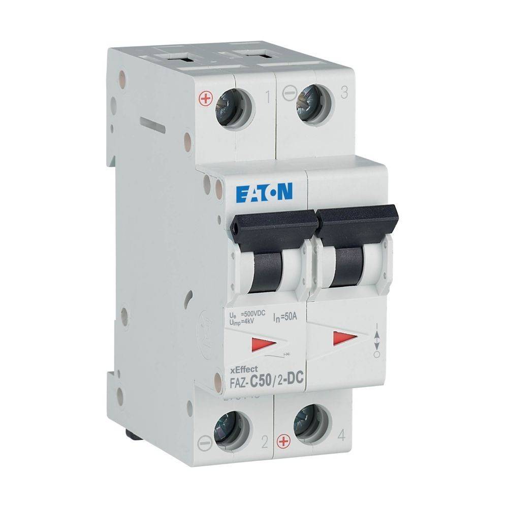 EATON ELECTRIC FAZ-C50/2-DC Installatieautomaat; 250VDC; Inom: 50A; Polen: 2; op DIN-rail; 10kA - 1 stuk-2