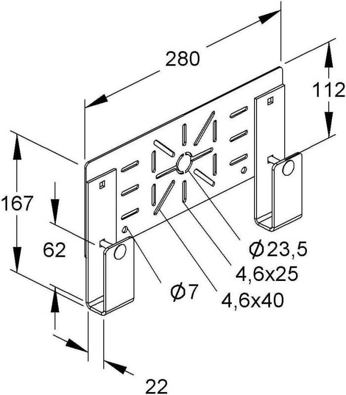 5 Stk. Niedax Platte Vertikal KRMPV 280 F-0