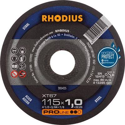 Rhodius XT67 205599 Doorslijpschijf recht 115 mm 1 stuk(s) Staal