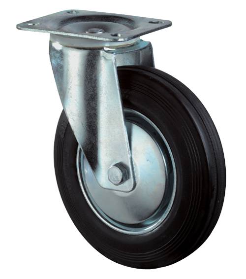 BS Rollen Zwenkwiel 100Mm Rubber Zwart-2