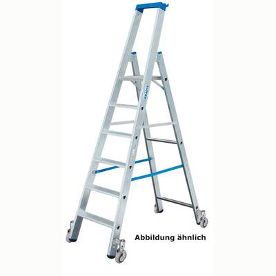 Krause  124654 Aluminium Ladder Verrijdbaar Werkhoogte (max.): 3.90 m Zilver DIN EN 131 12.5 kg