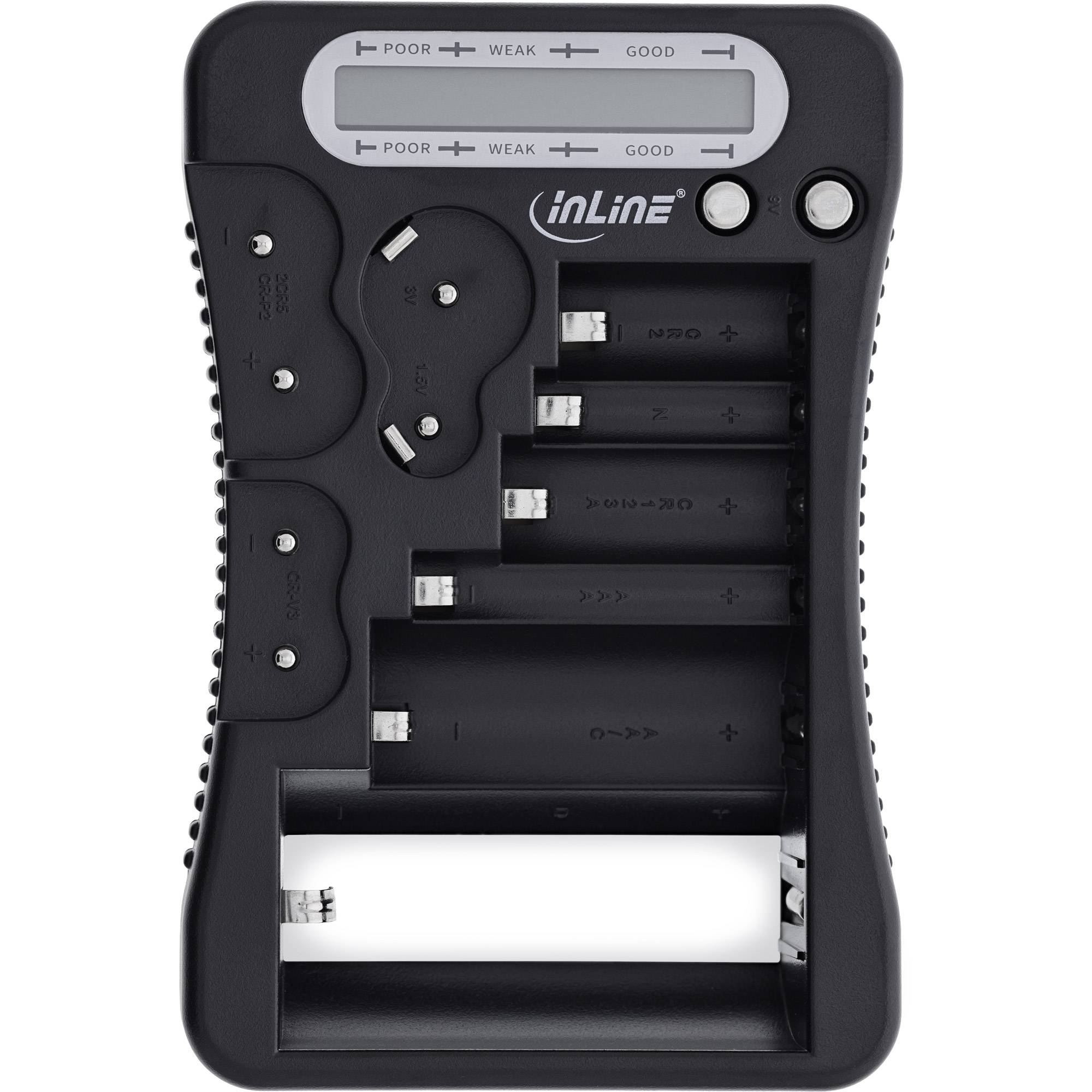 InLine batterijentester met LCD display | zwart-1