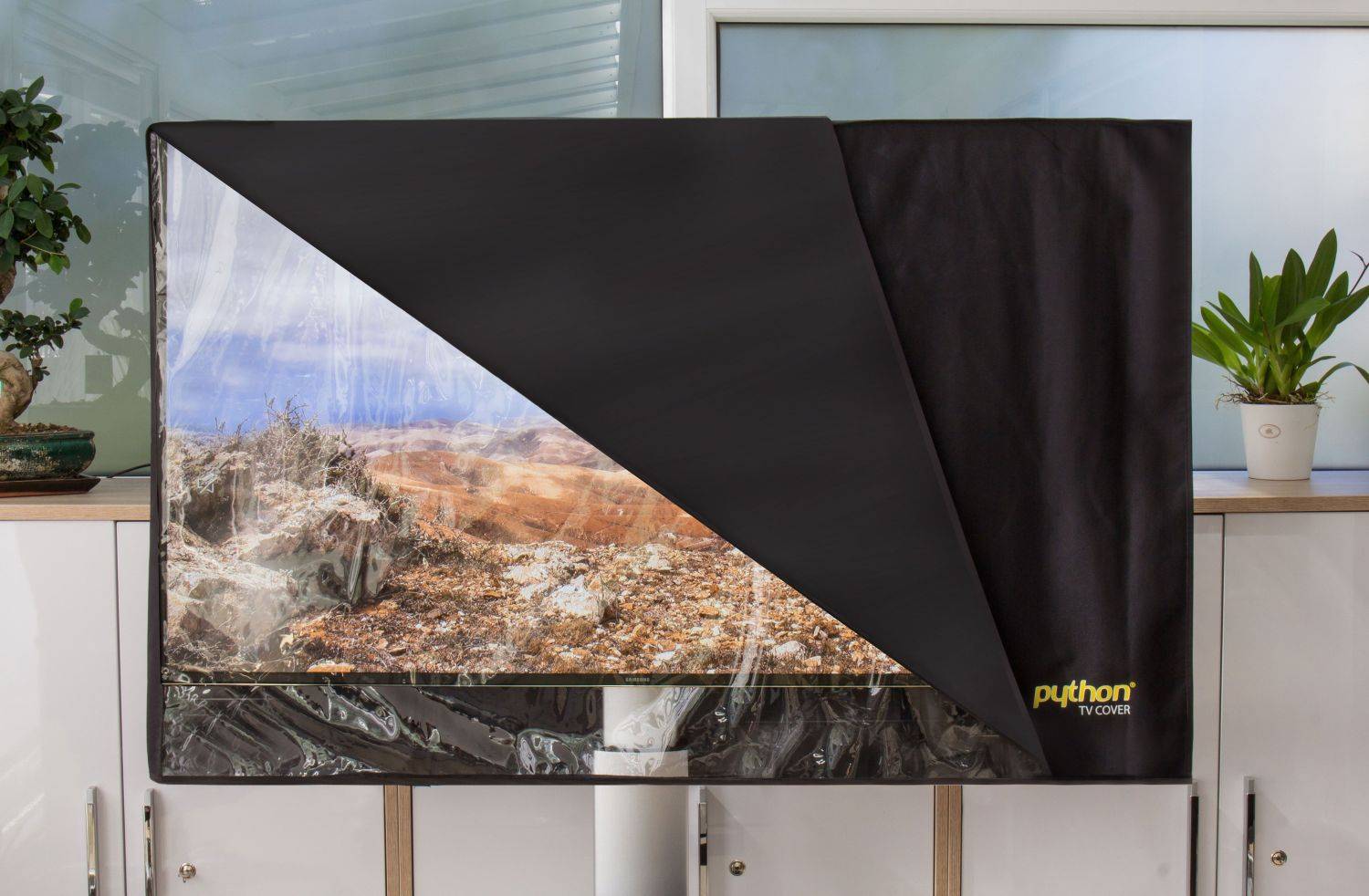 Python beschermhoes met transparante doorkijk voor schermen van 40 tot 43 inch-2