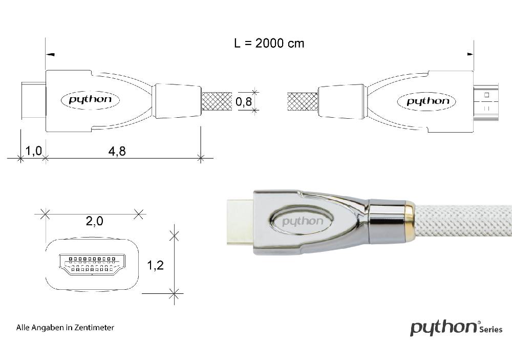 Python HDMI« 2.0 kabel ACTIVE 4K2K nylon vlecht wit 20m-3