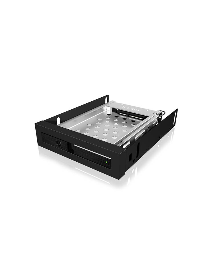 ICY BOX IB-2217StS - 8,89 cm (3.5") - Opslagschijflade - 2.5" - SATA - SATA II - SATA III - Zwart - Aluminium --1