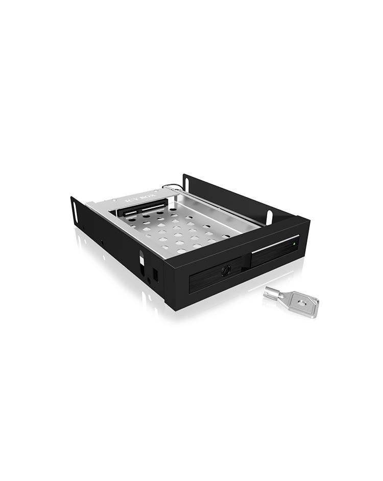 ICY BOX IB-2217StS - 8,89 cm (3.5") - Opslagschijflade - 2.5" - SATA - SATA II - SATA III - Zwart - Aluminium --3
