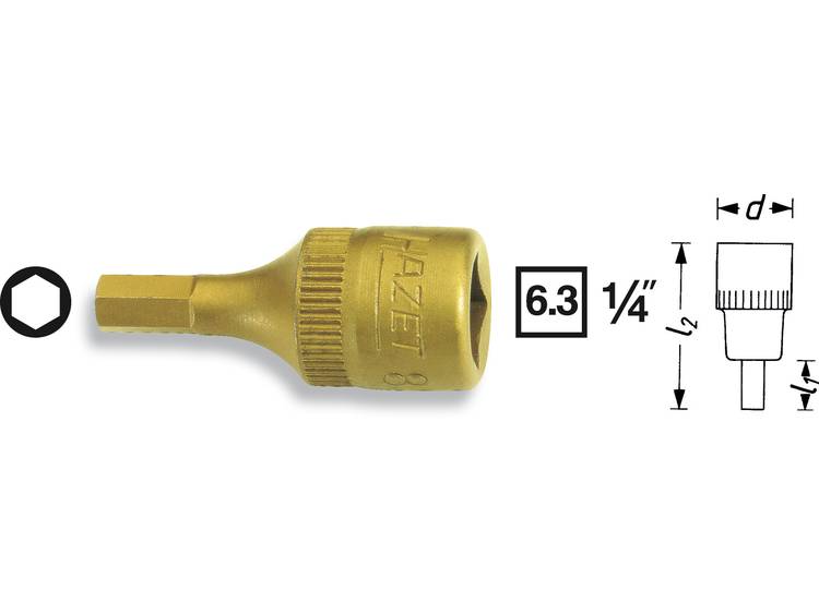 Inbus-schroevendraaier-inzet 6,3 mm (1-4) Hazet 8501-5 Lengte28 mm