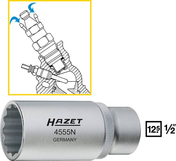 Hazet 4555N 4555N Dop (zeskant) Dopsleutelinzetstuk 27 mm 1/2" 27 mm 1/2" (12,5 mm)