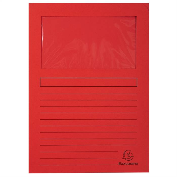 Exacompta 3130630501053 Exacompta - Venstermap forever l-model 120gr rood-0