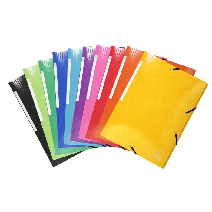 Exacompta 3130630558293 Exacompta - Iderama elastomap met 3 kleppen, met rugetiket, geassorteerde kleuren-2