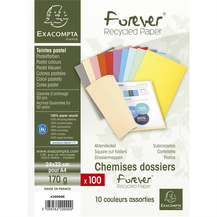 Exacompta 3288584200000 Exacompta - Vouwmap forever a4 170gr assorti-4